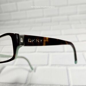 DKNY Tortoise Rectangular Frame W Teal Interior Glasses DY4585B 3388 52 17 135